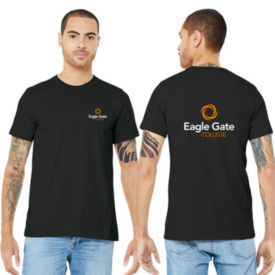 BELLA+CANVAS Eagle Gate College Unisex-Mens Short Sleeve Black Tee
