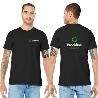 BELLA+CANVAS  Brookline College Unisex-Men's Short Sleeve Black Tee