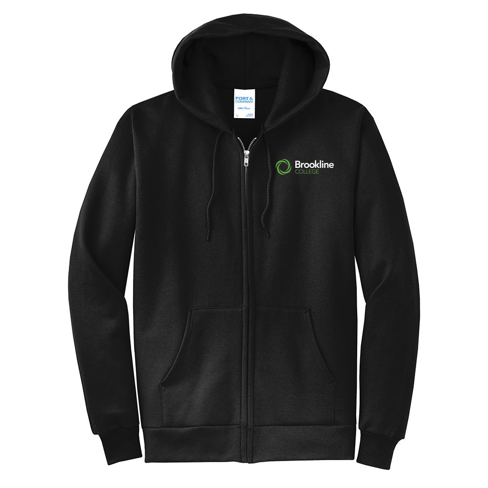 Brookline College Port & Co. Core Fleece Full-Zip Hooded Sweatshirt