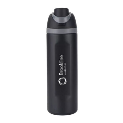 Brookline College 24oz Stainless Steel Double Wall Insulated Water Bottle - Black - Black