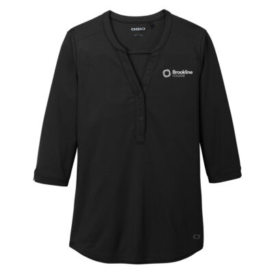 Brookline College OGIO® Women's Jewel Henley - Black
