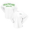 Unisex Spirit Jersey Long Sleeve T-Shirt - Healthcare Needs You - WHITE (Screen + Puff Ink)
