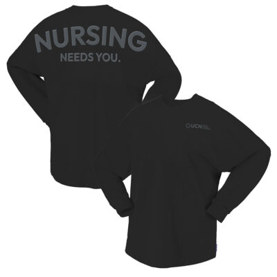 Unisex_Game_Day_Jersey_Long_Sleeve_T-Shirt_-_Nursing_Needs_You_-_BLACK__Screen_Print__Puff_Ink_46864-2.jpg Unisex Spirit Jersey Long Sleeve T-Shirt - Nursing Needs You - BLACK (Screen + Puff Ink)